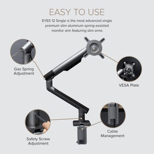 Dual Monitor Arm Mount Stand Desk Adjustable Full Motion VESA 17"-32" Display Grey Black V913