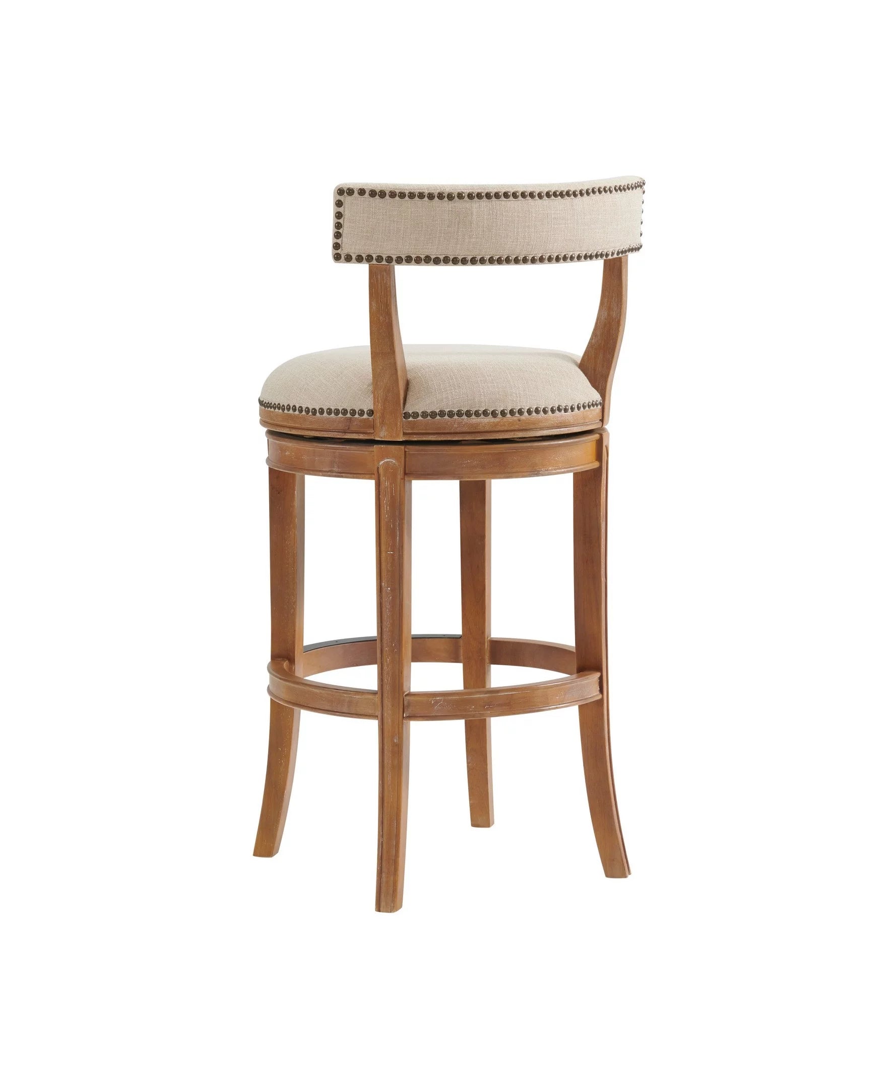 Weathered Brown and Beige Swivel Bar Stool X619