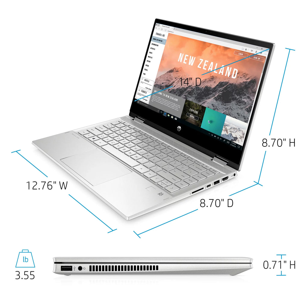 14" FHD Touch x360 Intel Core i5-1135G7 8GB RAM 256GB SSD Silver Laptop Y27076