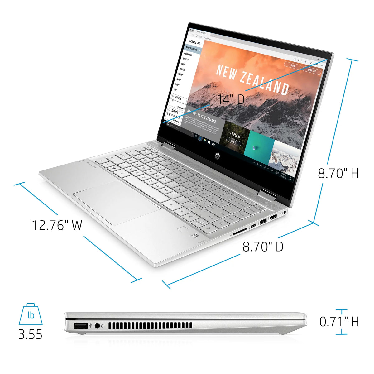 14" FHD Touch x360 Intel Core i5-1135G7 8GB RAM 256GB SSD Silver Laptop Y27076