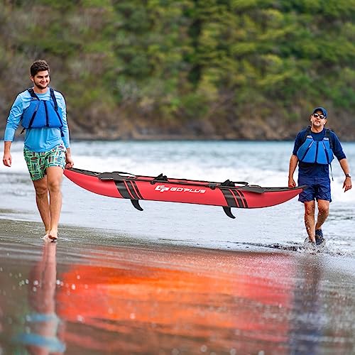 2-person Inflatable Kayak with Aluminium Oars, EVA Padded Seat, Hand Pump, Carry Bag D108932