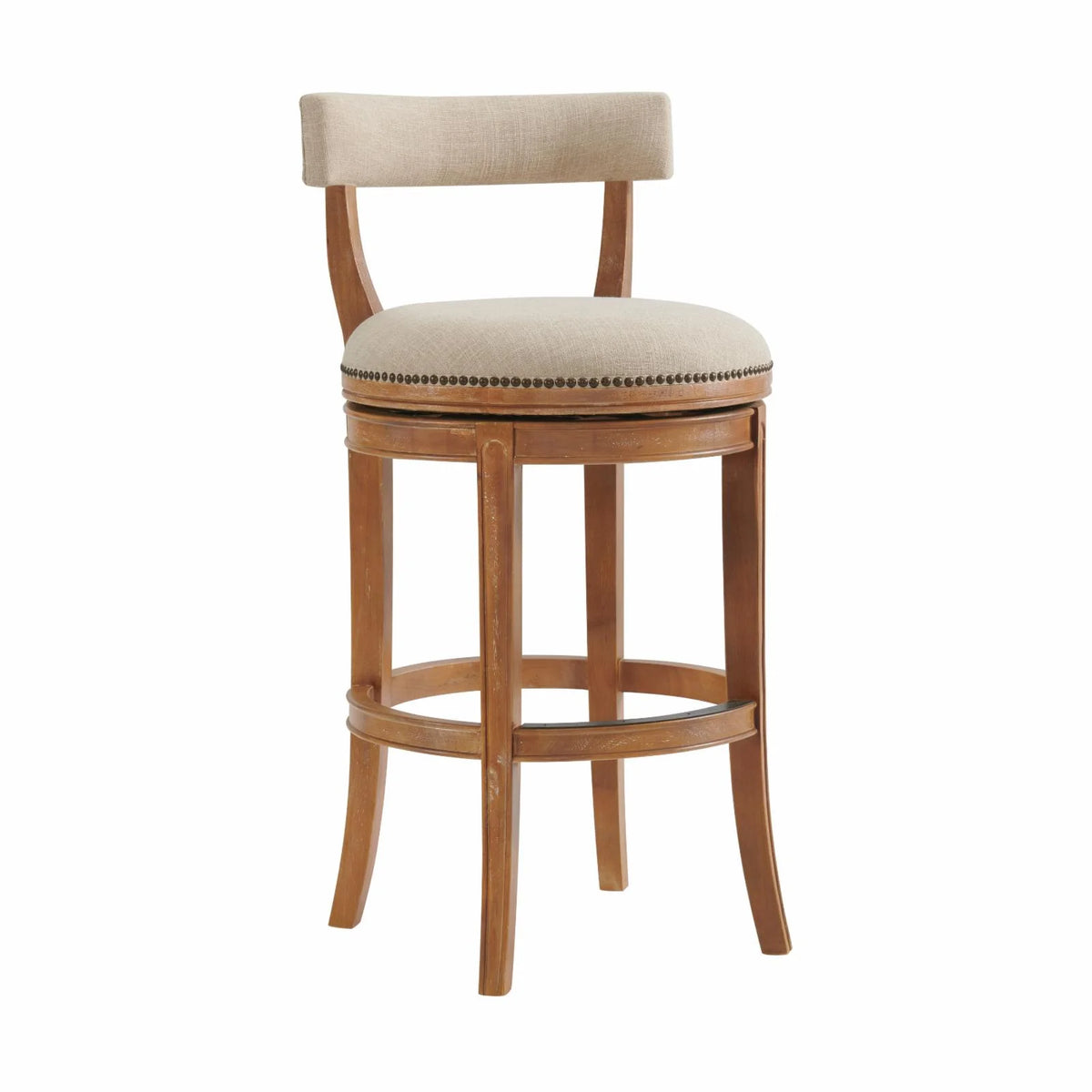 Weathered Brown and Beige Swivel Bar Stool X619