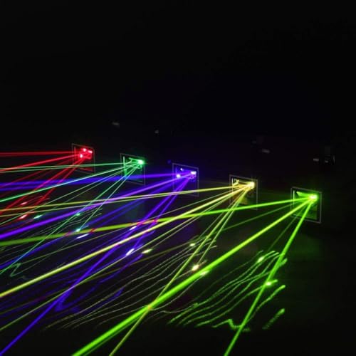 5 Beam Sound Activated DJ Party Lights RGBYC LED Music Projector with Remote Control DMX N239218