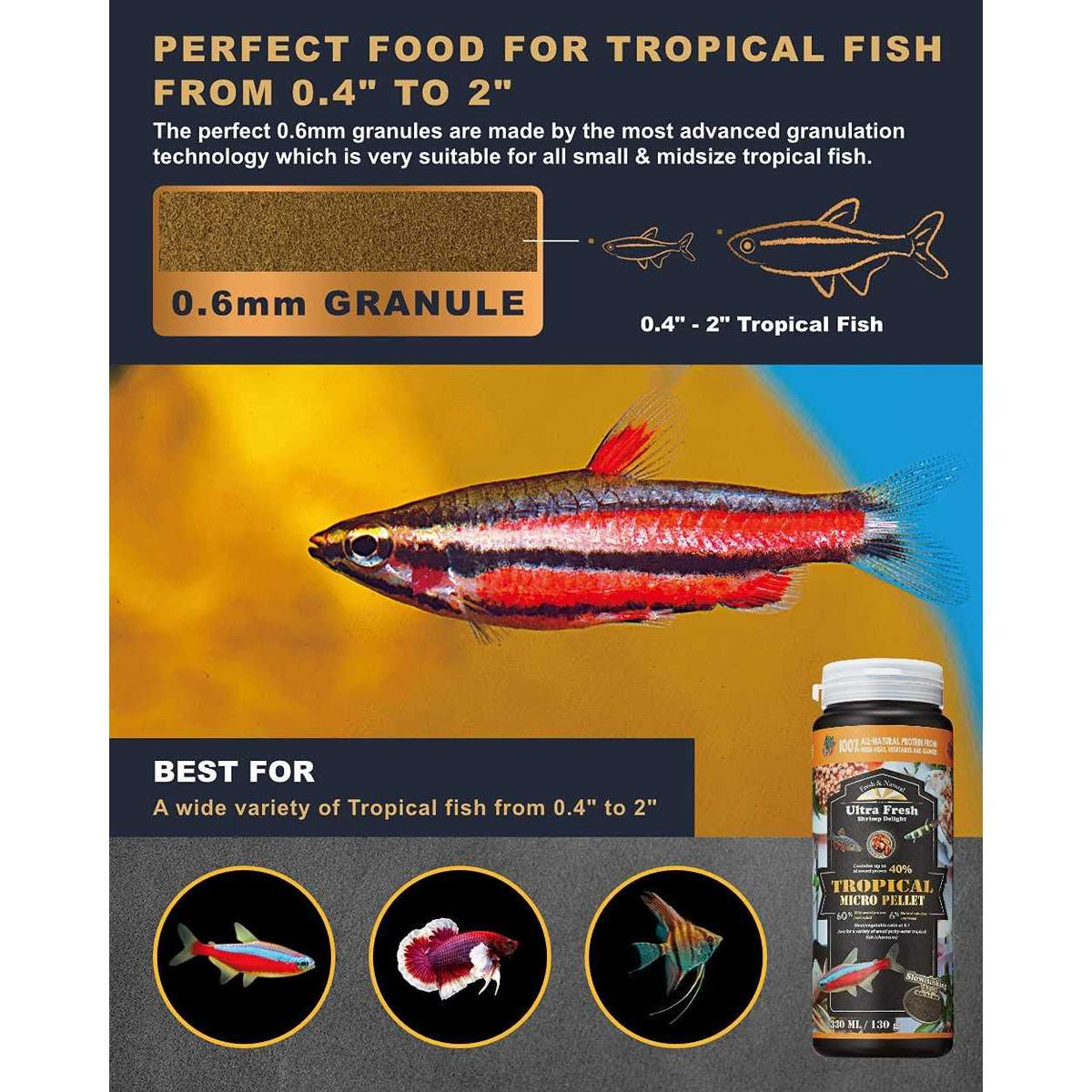 Tetra Fish Food Slow Sinking All Natural Ingredients N7177
