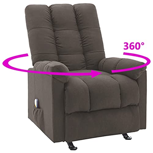Brown Fabric Reclinable Massage Wingback Chair D32883