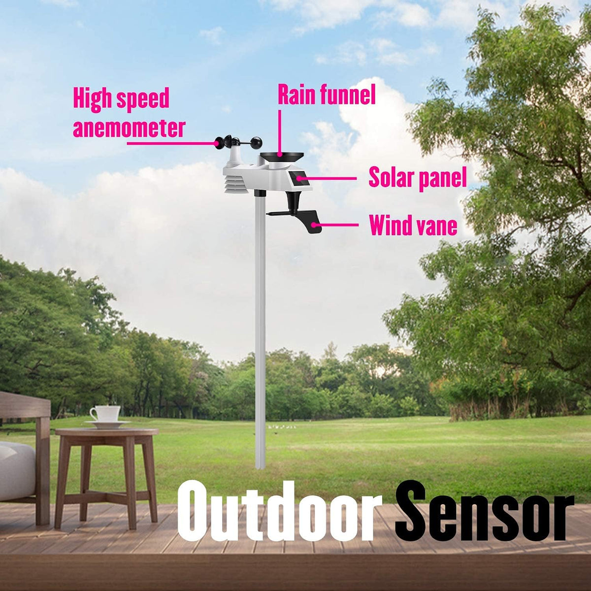 Black WiFi Weather Station with Outdoor Sensor Z4607