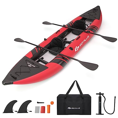 2-person Inflatable Kayak with Aluminium Oars, EVA Padded Seat, Hand Pump, Carry Bag D108932