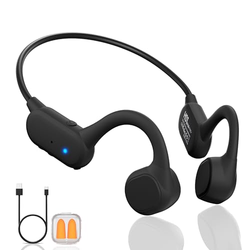 Black Wireless Open-Ear Headphones with Mic Q346