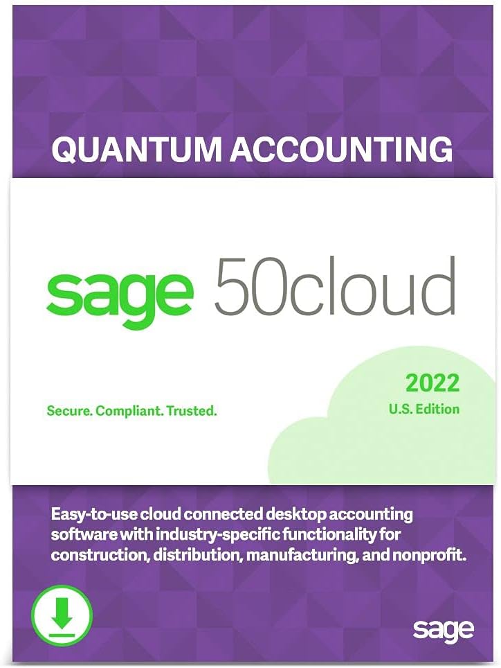 Sage 50cloud Pro Accounting 2022 U.S. One Year Subscription Personal Accounting Software L378572