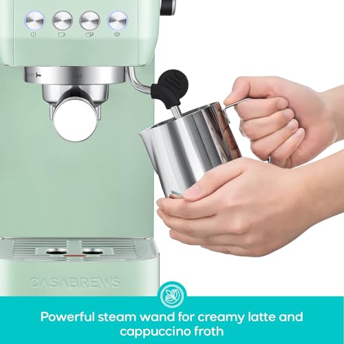 Stainless Steel Espresso Machine 20 Bar with Steam Frother 43.9oz Water Tank B314