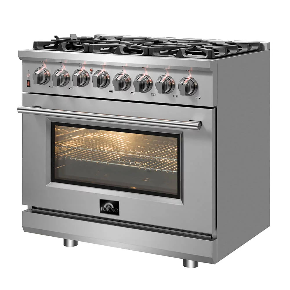 36 inch Stainless Dual Fuel Electric Gas Range R738