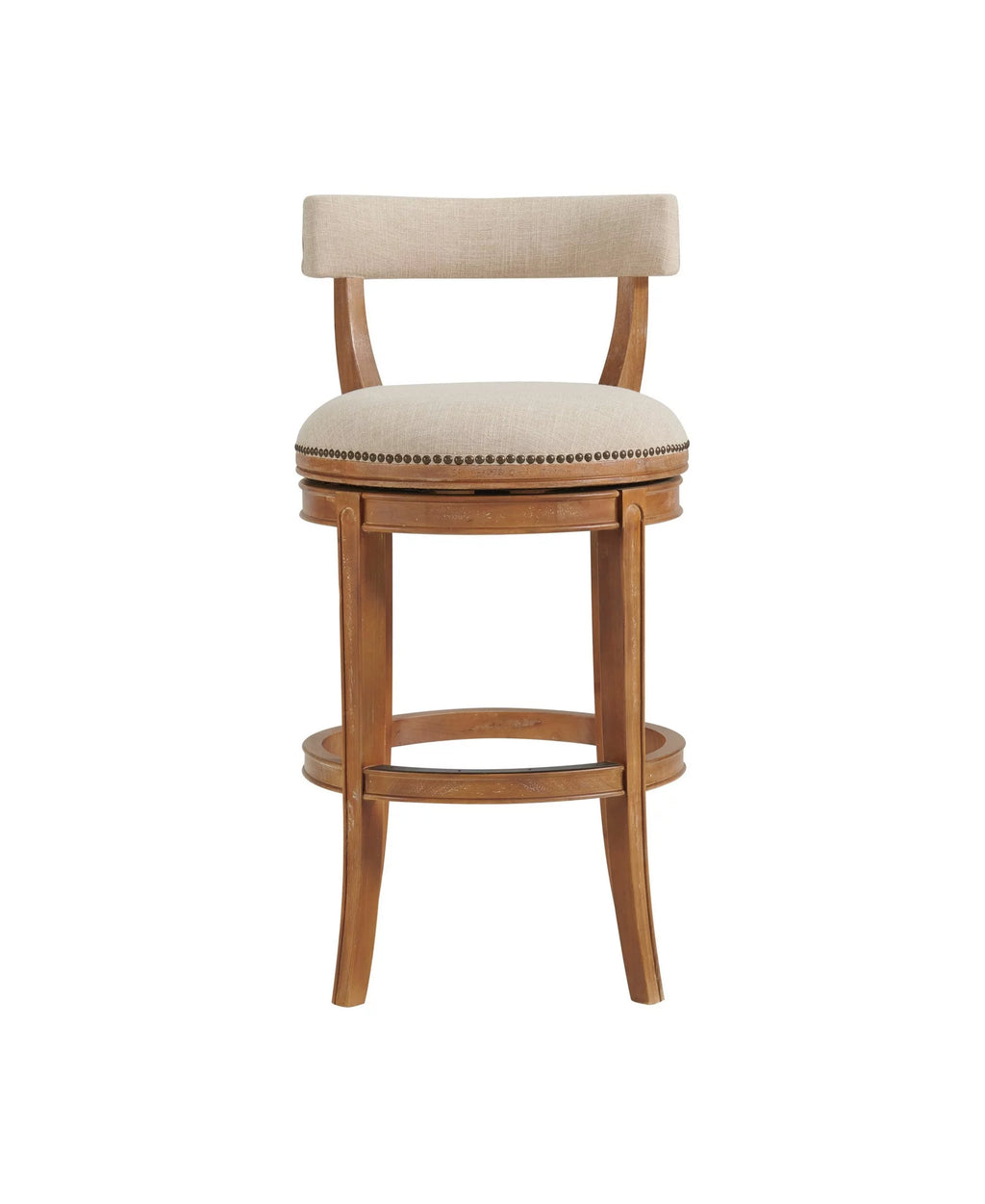 Weathered Brown and Beige Swivel Bar Stool X619