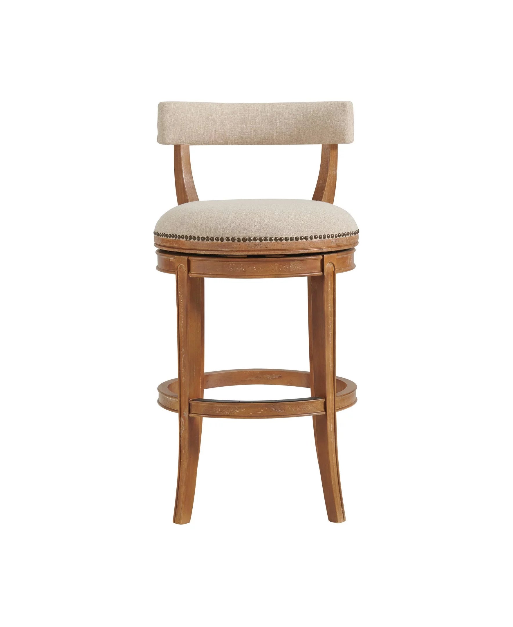 Weathered Brown and Beige Swivel Bar Stool X619