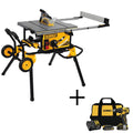 15 Amp Corded 10 in. Job Site Table Saw with Rolling Stand and Drill Driver Kit C6875