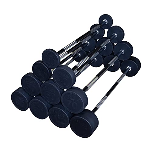 Rubber Coated Fixed Weight Straight Barbell L5585