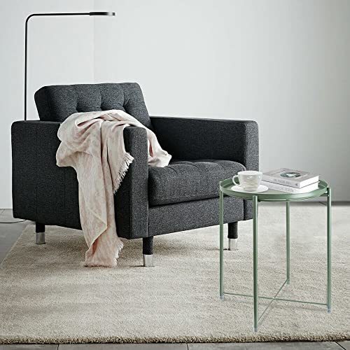 Green Round Metal Tray Side Table D2472
