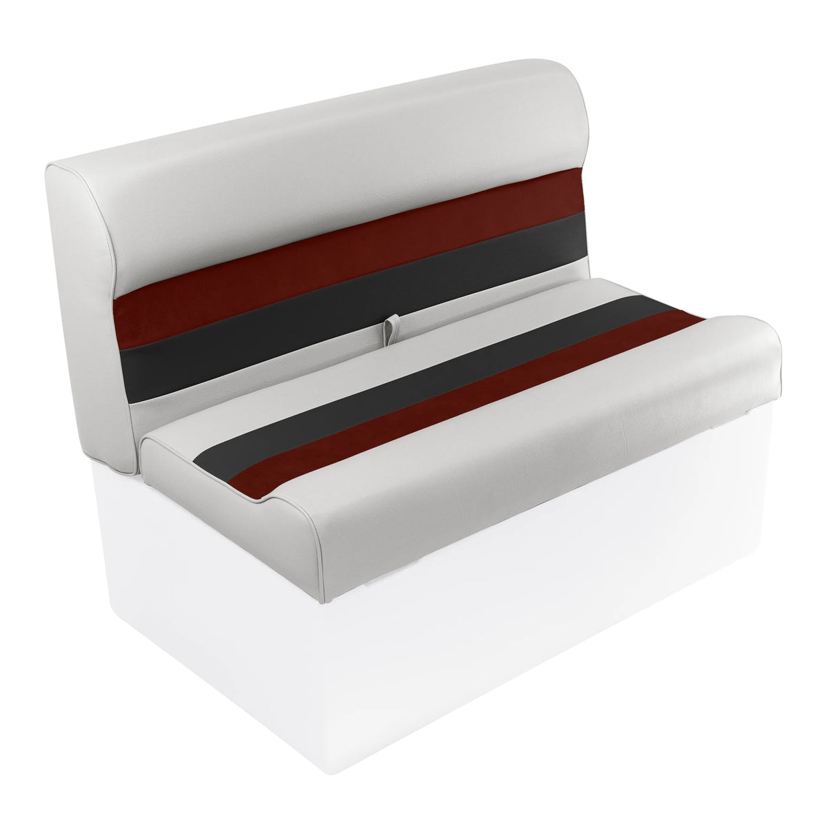 White/Red/Charcoal Pontoon Bench Seat and Backrest Cushion Set V7190