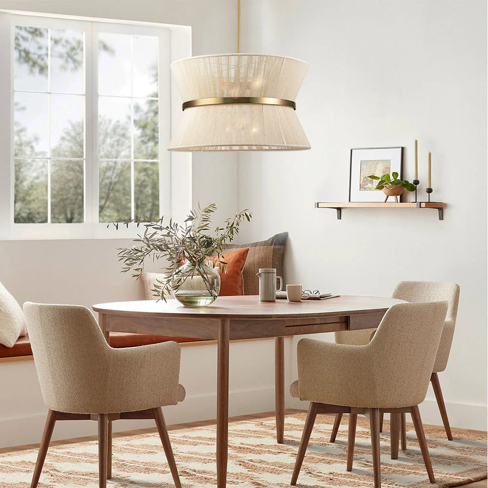 8-Light Farmhouse Bleached Natural Rope Chandelier G65151