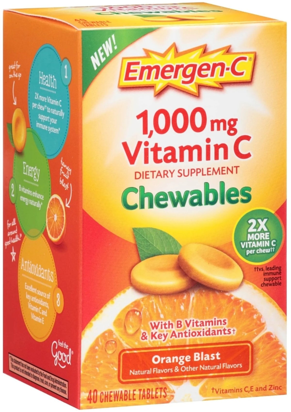 1000 mg Vitamin C Chewable Tablets, 40 ea (Pack of 3) Y363649