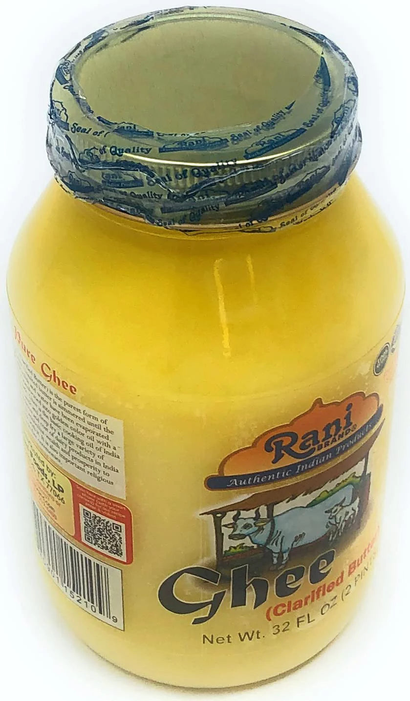 Pure Ghee Clarified Butter 2lbs (32oz) Glass Jar Y5653
