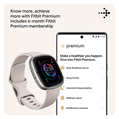 Lunar White/Platinum Advanced Health Smartwatch with ECG, SpO2, 24/7 Heart Rate and GPS A1383