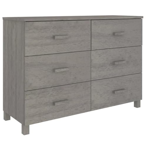 Light Gray Solid Wood Pine Sideboard U964