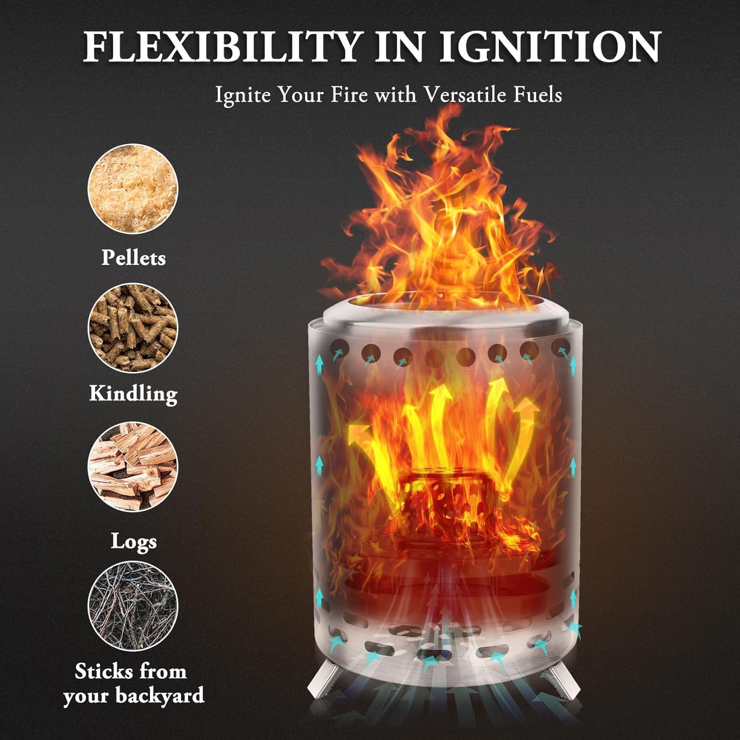 Stainless Steel Mini Firepit with Travel Bag J137