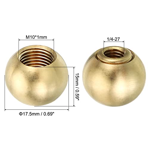 25mm Brass Ball Lamp Finials Caps Knob, 2 Set C472
