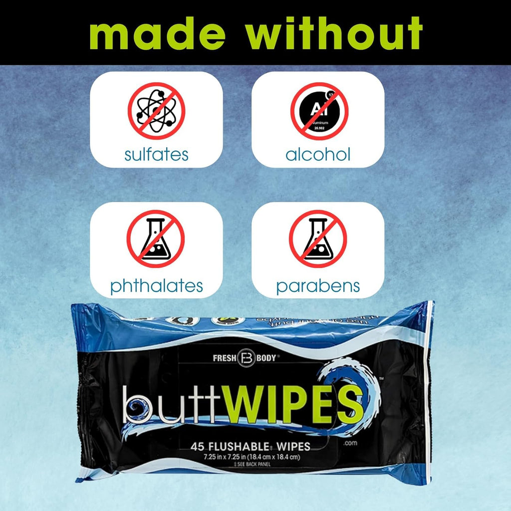 Flushable Wipes (1 Pack, 45 wipes) F825