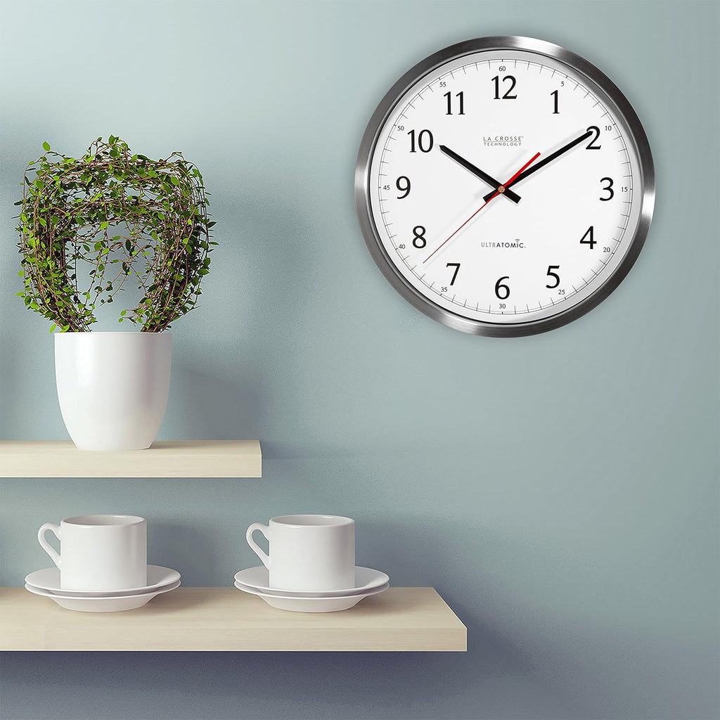 14 Inch Analog Stainless Steel Wall Clock X37267