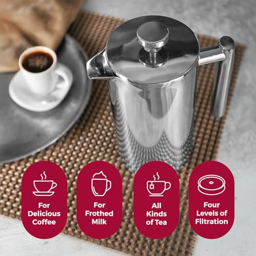 34oz Stainless Steel French Press Coffee Maker Y5964
