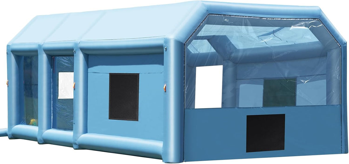 23 x 13.1 x 9 ft Inflatable Spray Booth with Blowers and Air Filter System Q647