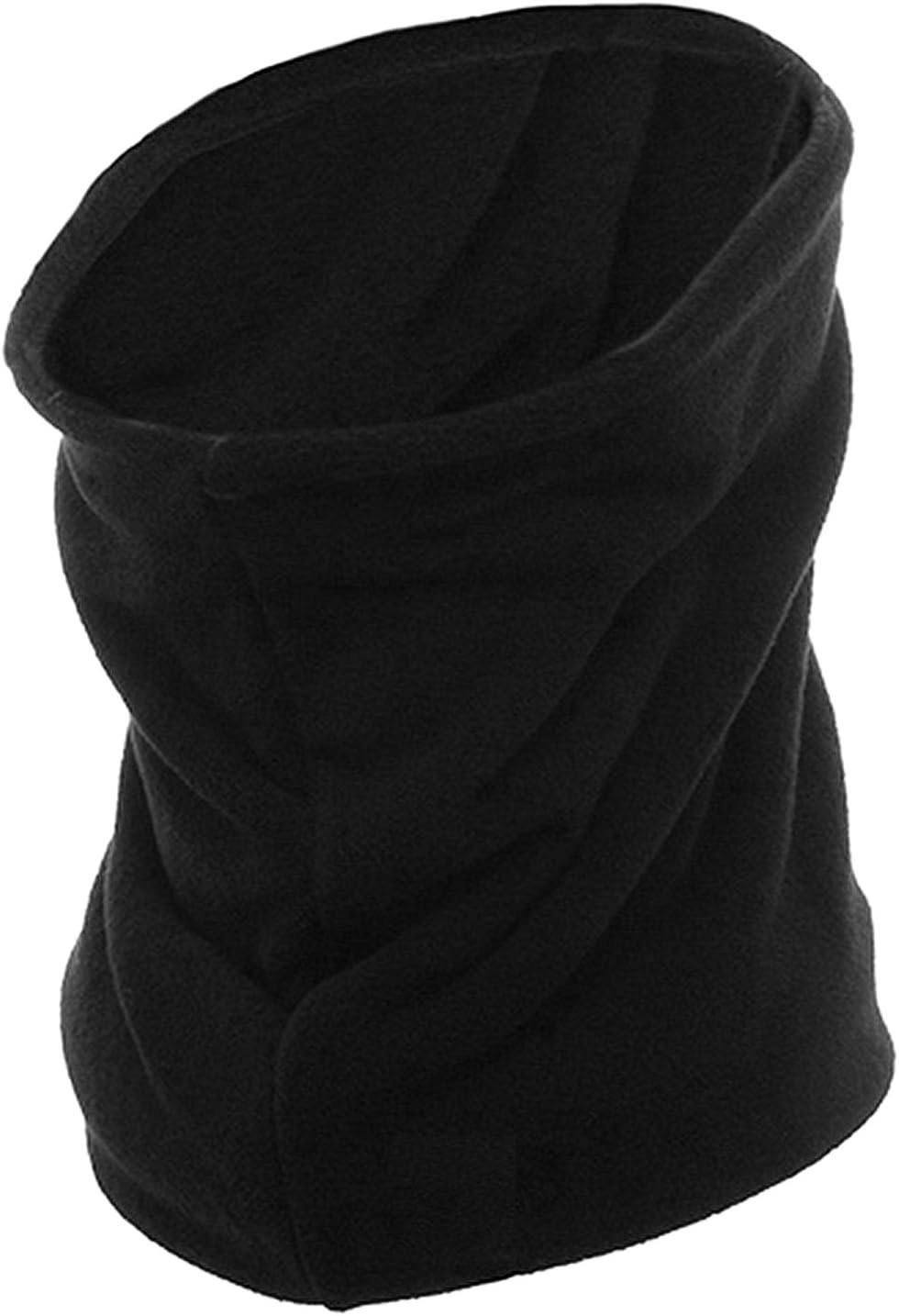 Black Thick Micro Fleece Double Layer Neck Warmer Gaiter 2-Pack E326