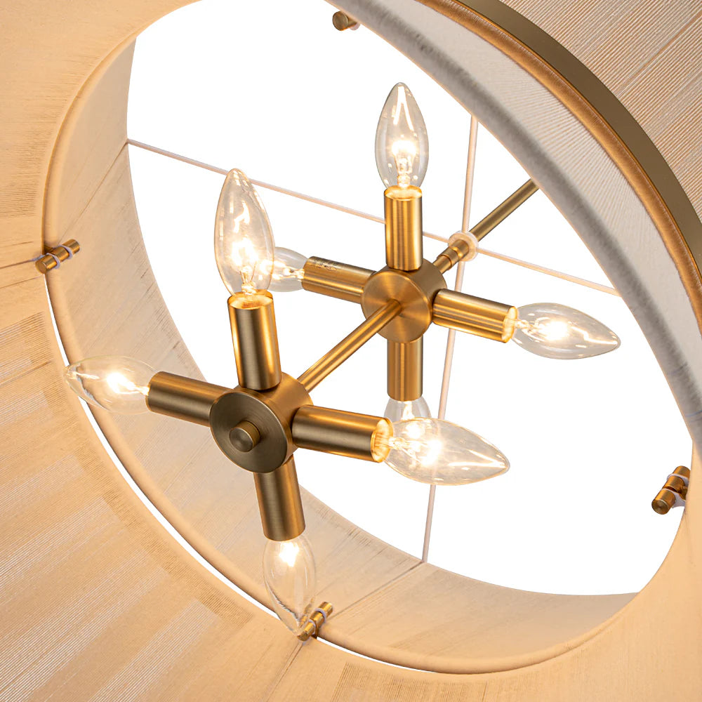 8-Light Farmhouse Bleached Natural Rope Chandelier G65151