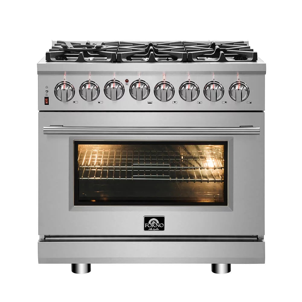 36 inch Stainless Dual Fuel Electric Gas Range R738