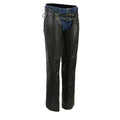 Black Low-Rise Waist Front Double Buckle Rivet Detailing Motorcycle Chaps R864