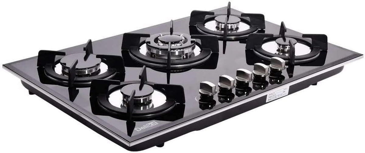 30 inch Gas Cooktop Tempered Glass 5 Burners Stove Top M872