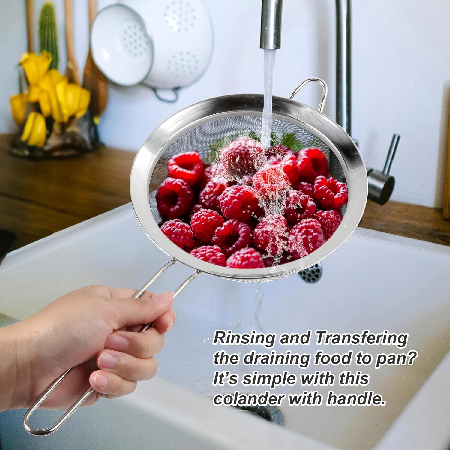 Stainless Steel Fine Mesh Colander Sieve W2170