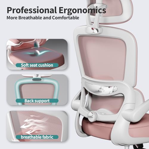 Ergonomic Mesh High Back Office Chair with Wheels (Black) L261042
