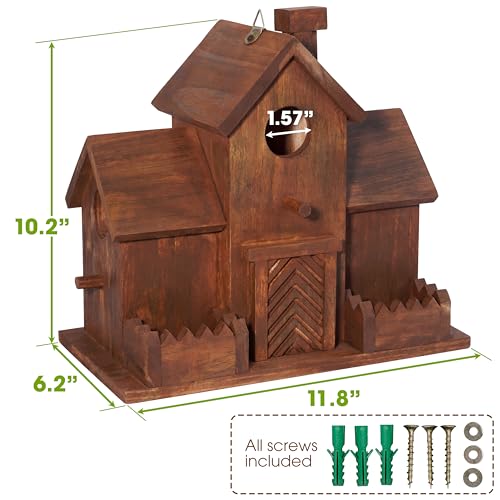 3 Hole Bird House with Bird Feeder W8175