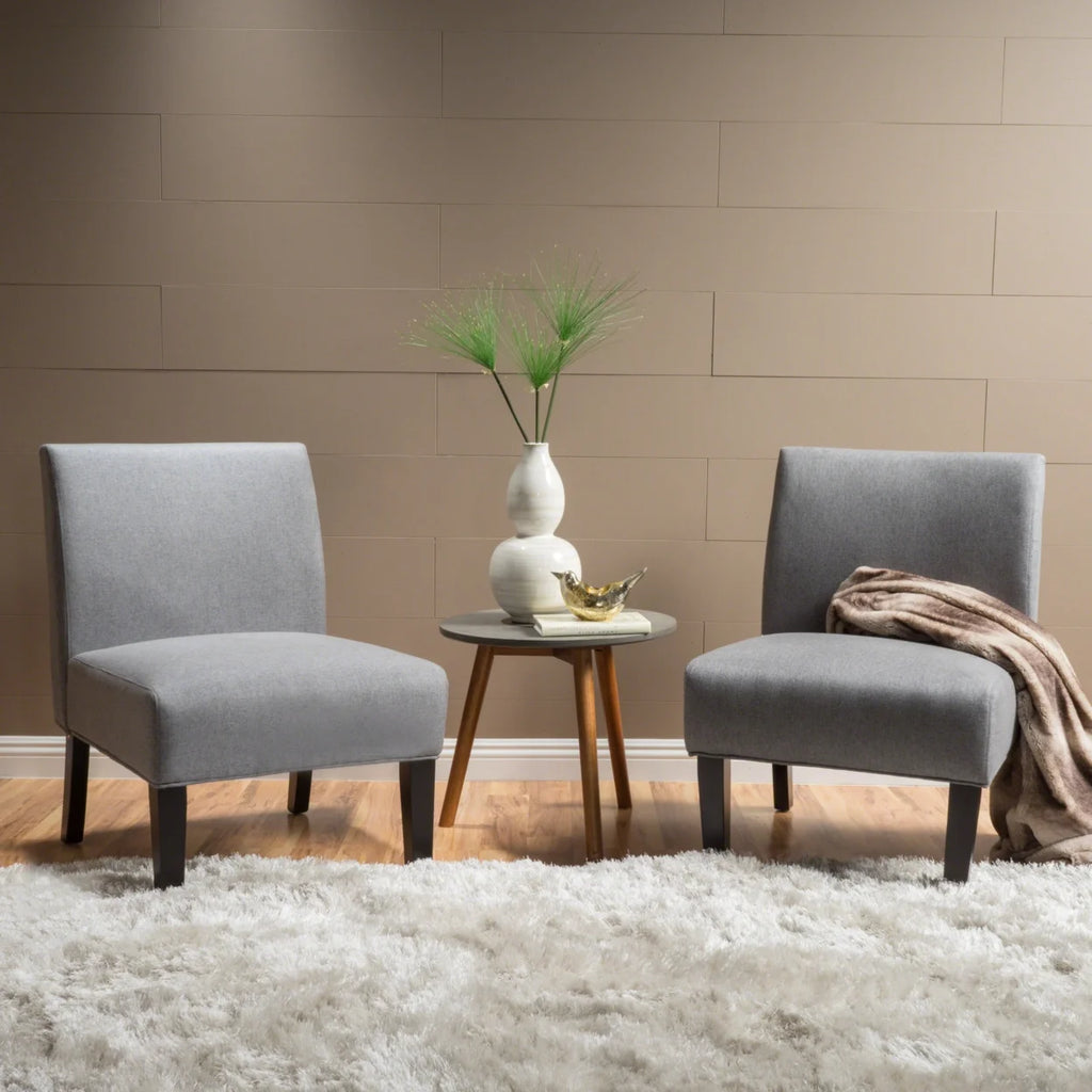 Gray Fabric Slipper Accent Chair R3359