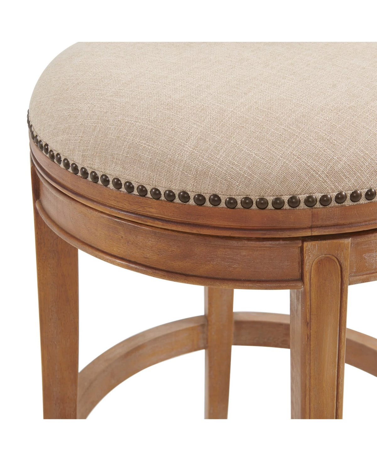 Weathered Brown and Beige Swivel Bar Stool X619
