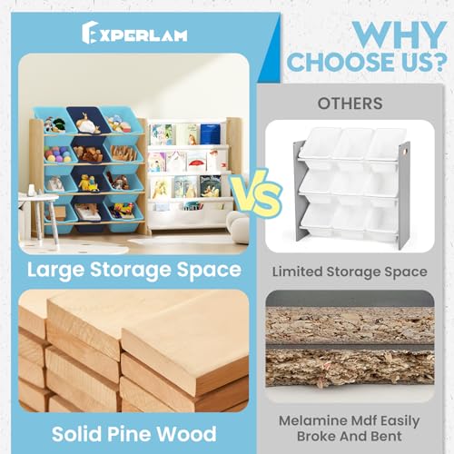 12 Bin 4 Shelf Toy Storage Organizer with Bookshelf L1583