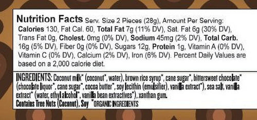 1 Oz Each Vanilla Coconut Milk Caramels, 15 pack S33361