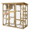 70 Inch Wooden Catio with Resting Box and 6 Jumping Platforms X68210
