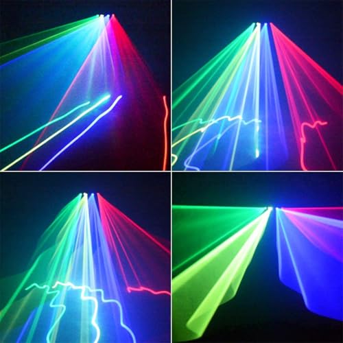5 Beam Sound Activated DJ Party Lights RGBYC LED Music Projector with Remote Control DMX N239218