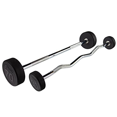 Rubber Coated Fixed Weight Straight Barbell L5585