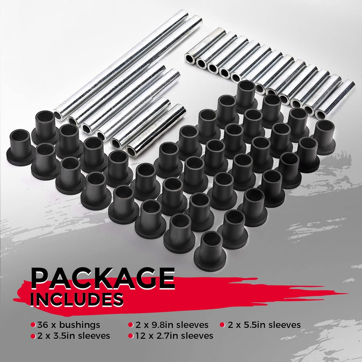 A-Arm Bushing Kit for Polaris Ranger XP 900/Crew, Heavy Duty Control Arm Bushing Kit, Front & Rear Pack of 2 W74048