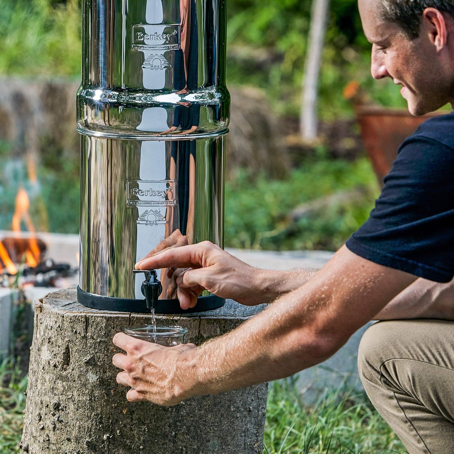 Gravity-Fed Water Filter with 2 Black Berkey Purification Elements L615