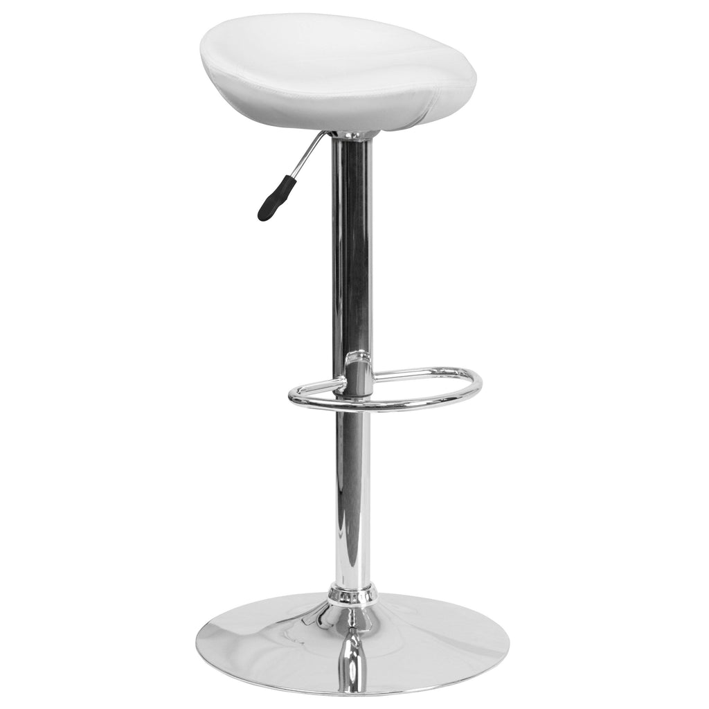 Cappuccino Vinyl Adjustable Height Barstool with Chrome Base I132